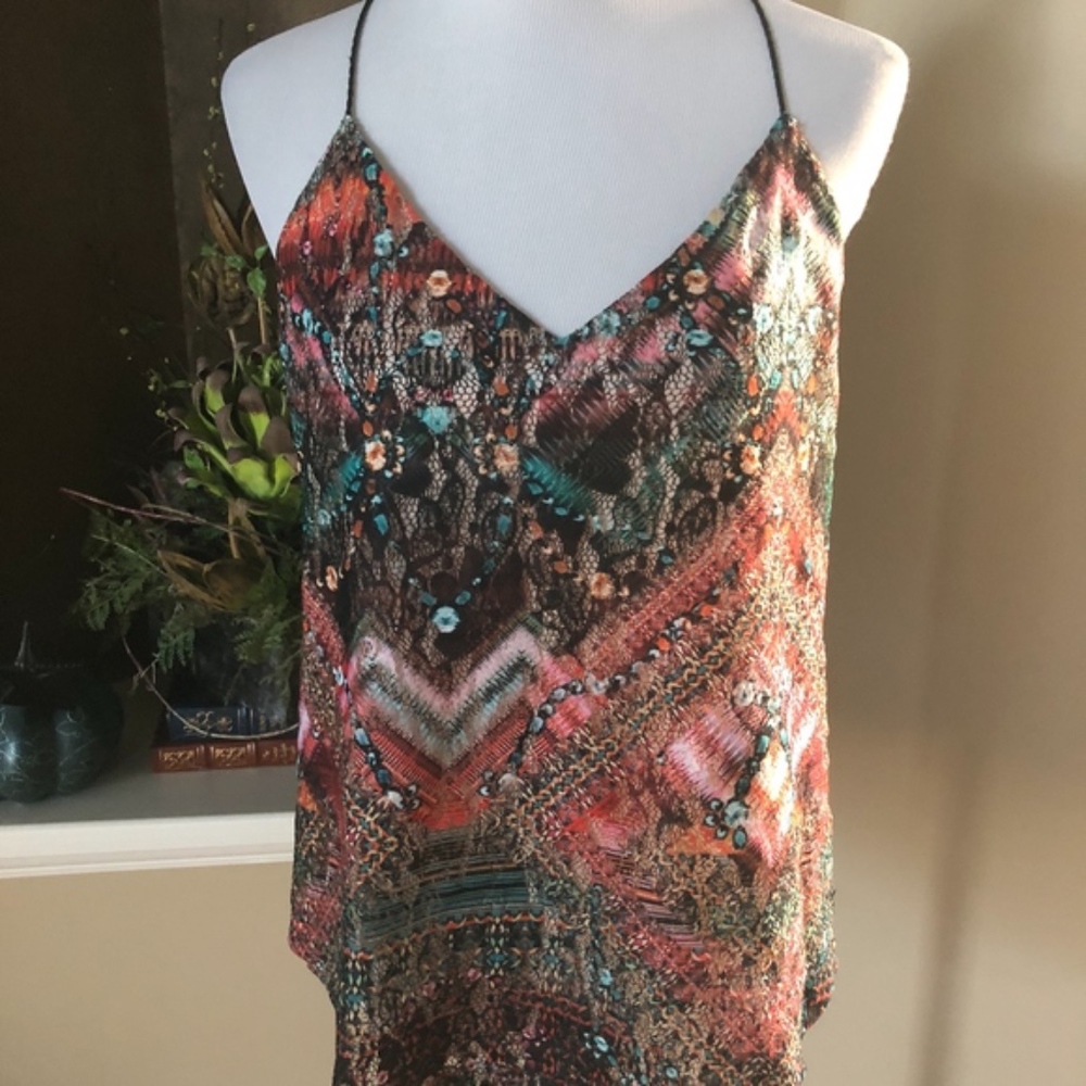 Lavender Brown Multi-Colored Cami Tank, Like New!